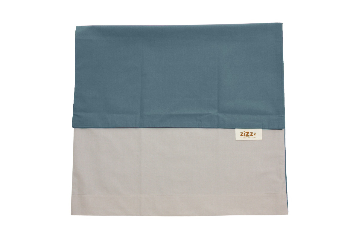 Perkal Kissenbezug – 50x70cm – Blaugrün & Beige