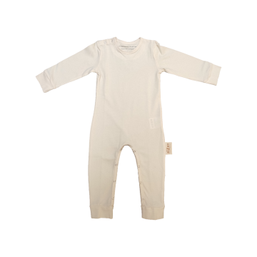 Baby Pyjama Einteiler - Ecru Bio-Baumwolle - 2 Grössen: 76 & 86 cm