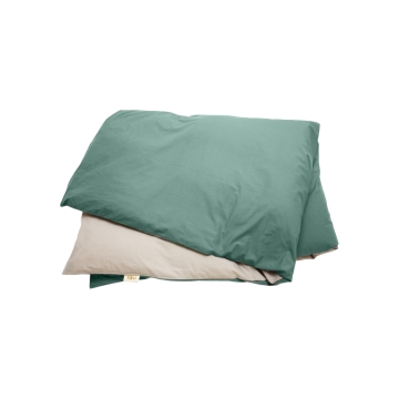 Duvetbezug aus Perkal beige-duckblau