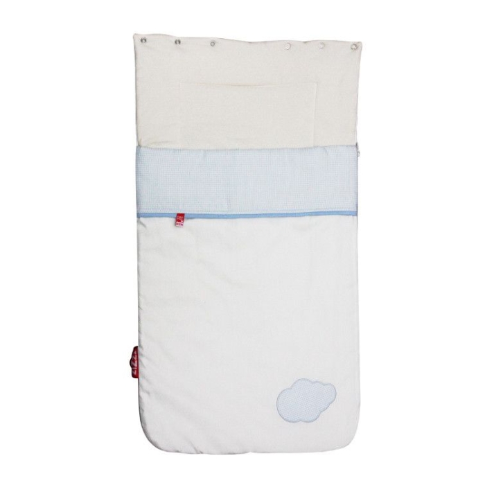 Winter FuBsack mit Wolle 100% natürlich - Blaues Vichy Karo - Zizzz Winter FuBsack mit Wolle 100% natürlich - Blaues Vichy Karo - Zizzz