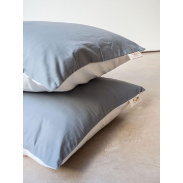 Perkal Kissenbezug – 65x100cm – Weiss & Grau