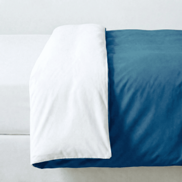 Duvetbezug aus Perkal Bio-Baumwolle 200x210 cm Weiss & Blaugrün – Zizzz