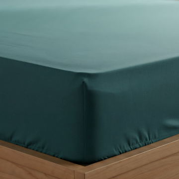 Perkal Fixleintuch – 90x200cm – Blaugrün