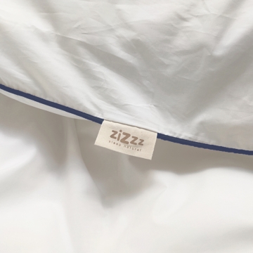 Duvetbezug aus Perkal – 200x210cm – Weiss mit Rand in dunkelblau – Mit Reissverschluss