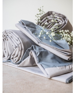 Duvetbezug aus Perkal – 160x210cm – Grau & Beige – Mit Reissverschluss