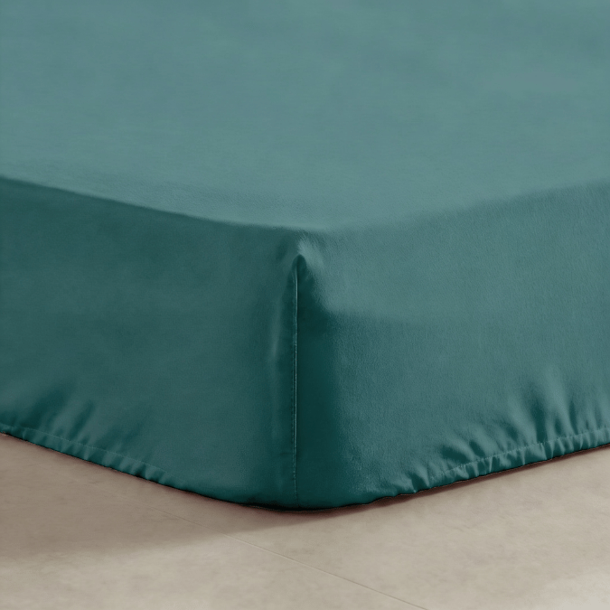 Perkal Fixleintuch – 90x200cm – Blaugrün