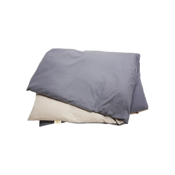 Duvetbezug aus Perkal – 200x210cm – Grau & Beige
