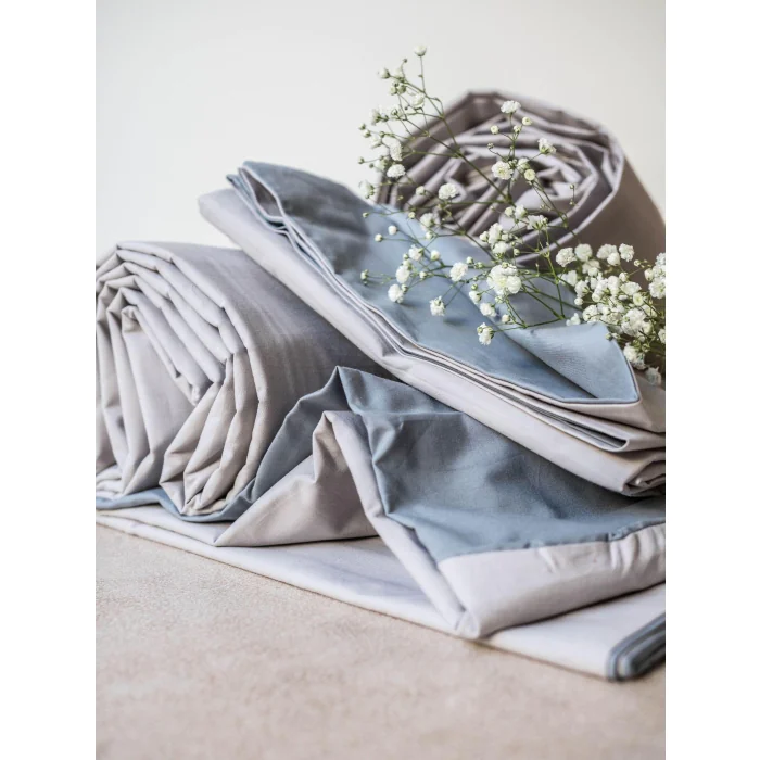 Duvetbezug aus Perkal – 200x210cm – Grau & Beige
