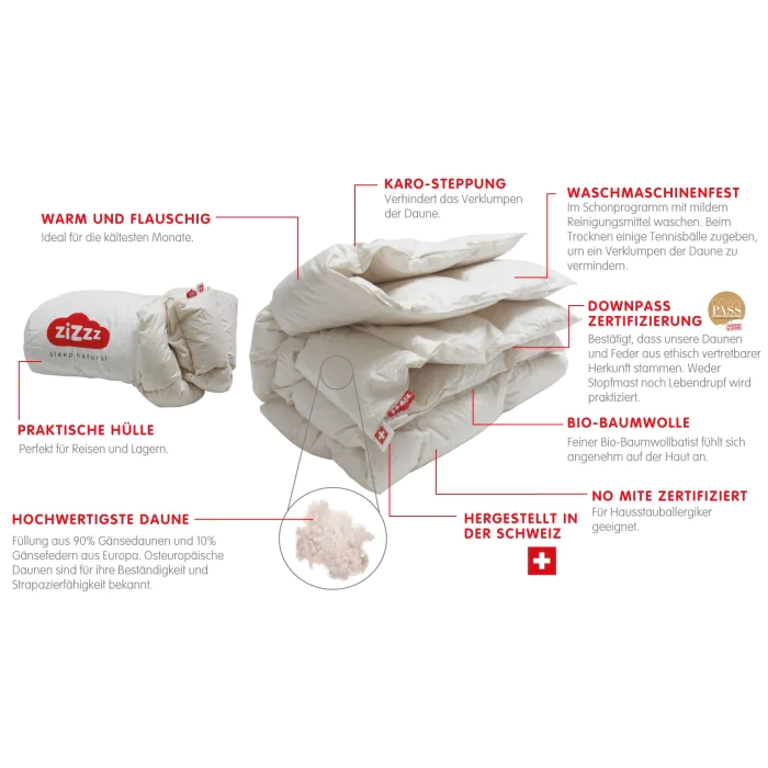 Duvet – Premium Gänsedaunen – 240x240CM – Ökofreundlich & Komfortabel
