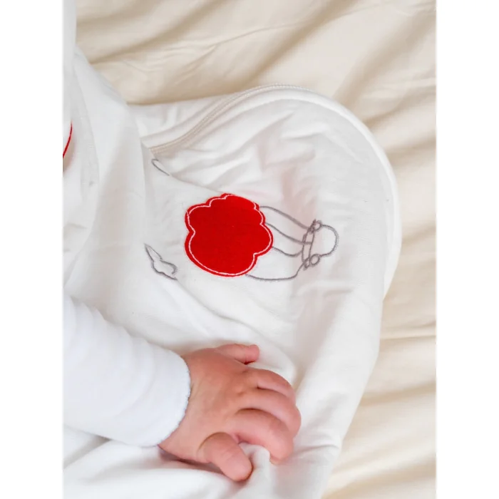 Bio-Babyschlafsack Roter Luftballon / Aus Bio-Baumwolle & Swisswool / 70 cm, 90 cm, 110 cm
