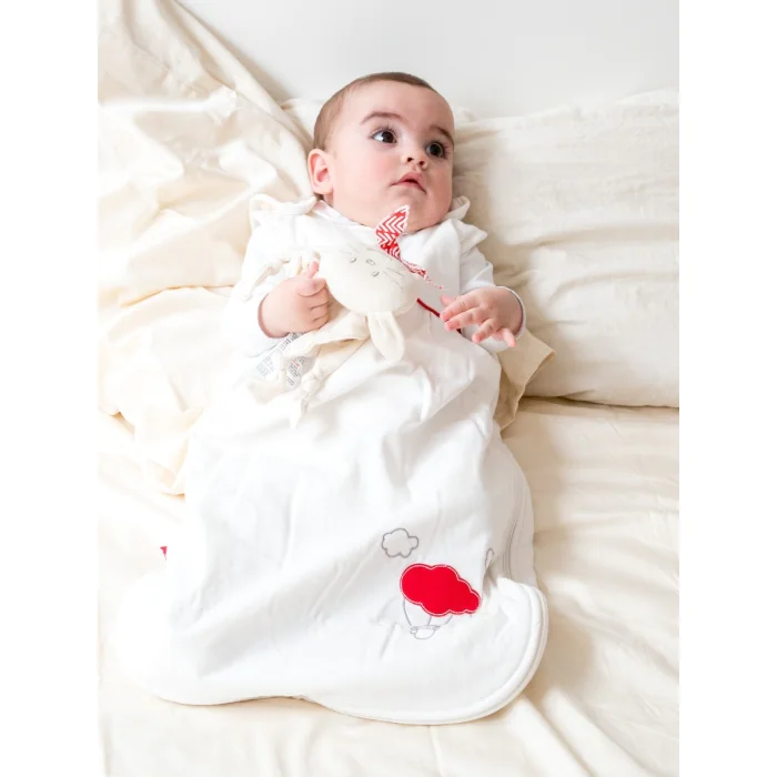 Bio-Babyschlafsack Roter Luftballon / Aus Bio-Baumwolle & Swisswool / 70 cm, 90 cm, 110 cm