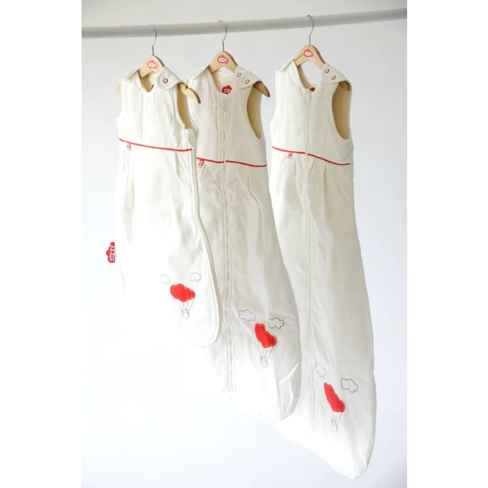 Bio-Babyschlafsack Roter Luftballon / Aus Bio-Baumwolle & Swisswool / 70 cm, 90 cm, 110 cm