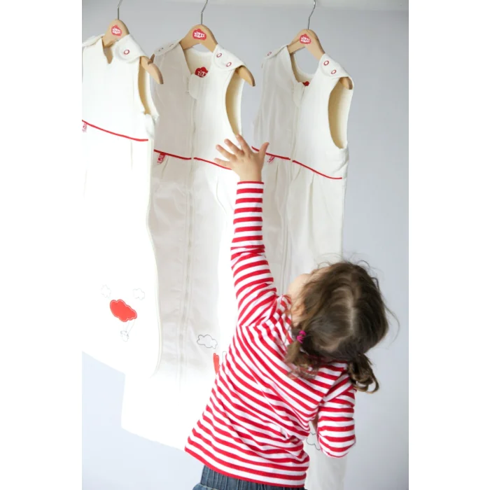 Bio-Babyschlafsack Roter Luftballon / Aus Bio-Baumwolle & Swisswool / 70 cm, 90 cm, 110 cm