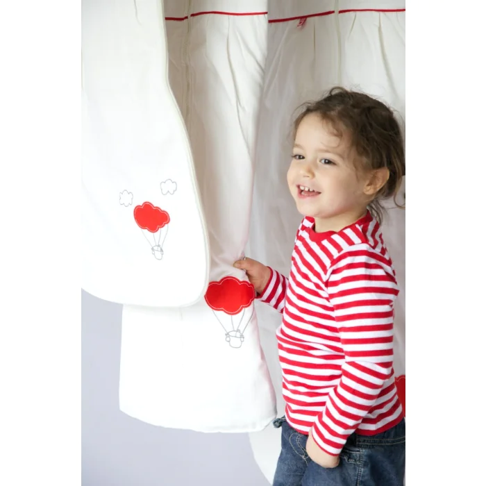 Bio-Babyschlafsack Roter Luftballon / Aus Bio-Baumwolle & Swisswool / 70 cm, 90 cm, 110 cm