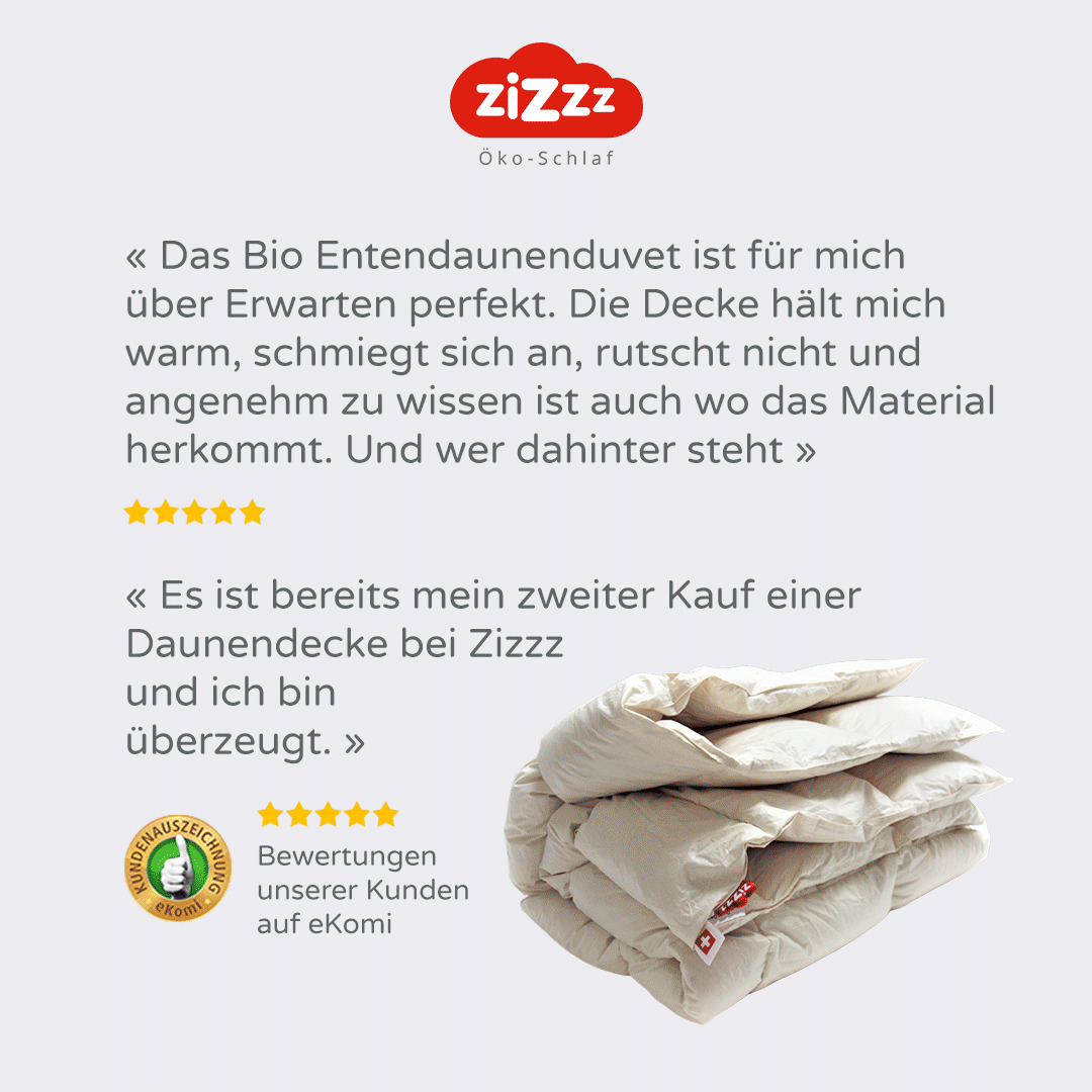 Kundenbewertungen von Zizzz Daunendecken