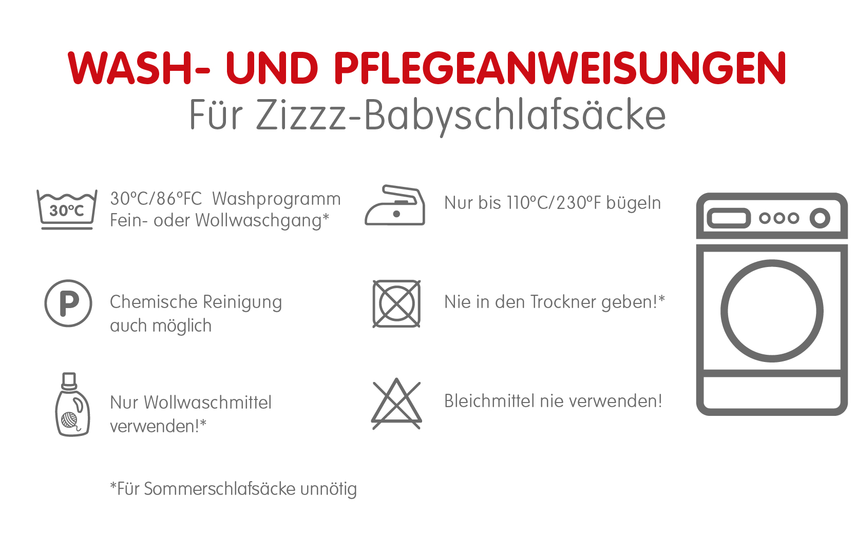 Waschhen Pflefe Zizz Babyschlafsack