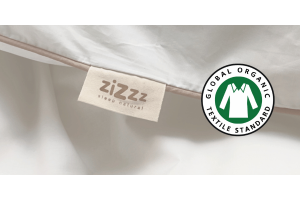 Zizzz bedding product with GOTS label