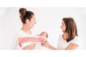 Mother holding her baby