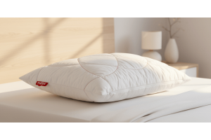 Zizzz Swisswool pillow on a bed