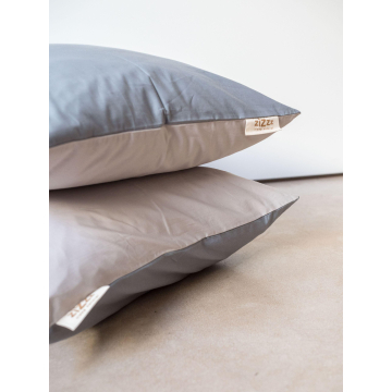 Organic Cotton Percale Pillowcases – Grey/Beige – different sizes available from 