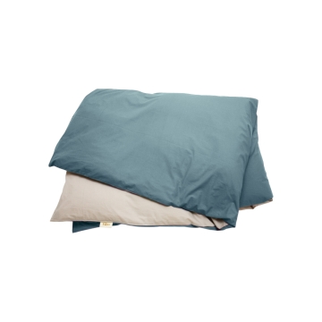 Percale Duvet Cover – 240x240cm – Beige & Teal – With zipper