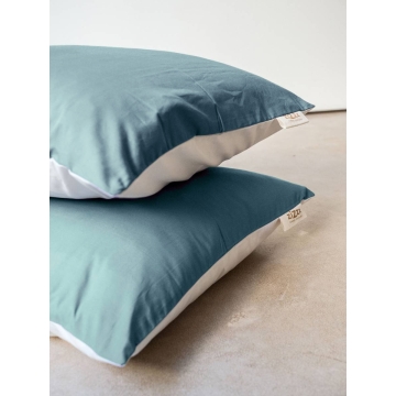 Percale Pillowcase – 60x90cm – Teal & White