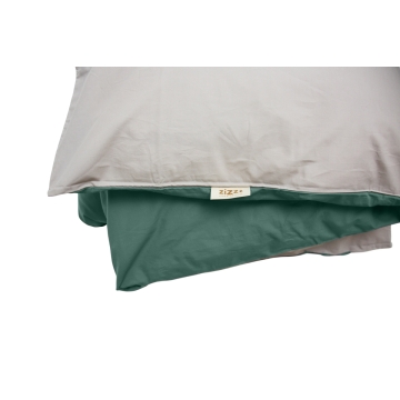 Percale Duvet Cover – fine organic cotton – Beige & Teal – Sizes available from CHF 59 