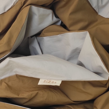 Percale Duvet Cover – 100x135 cm – Beige & Mustard – With zipper