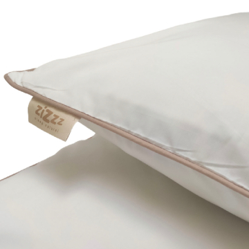 Organic Cotton Percale Pillowcases – white with beige trim – different sizes available from 