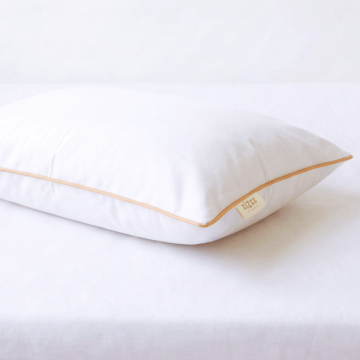 Percale Pillowcase – 40x60cm – White With Beige Trim