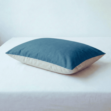 Organic Cotton Percale Pillowcase – Beige/Teal – different sizes available 