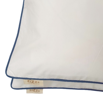 Organic Cotton Percale Pillowcases – white with navy blue trim – different sizes available from 