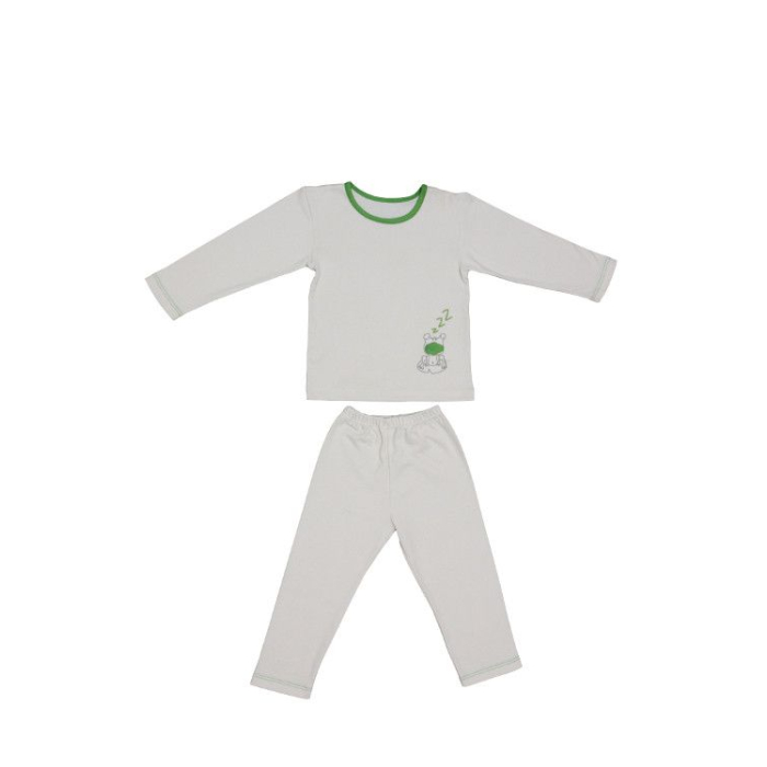 Baby pajamas with bio cotton - green frog - 12 to 18 Months - Zizzz