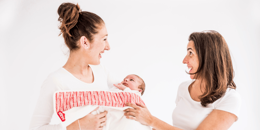 Mother holding her baby