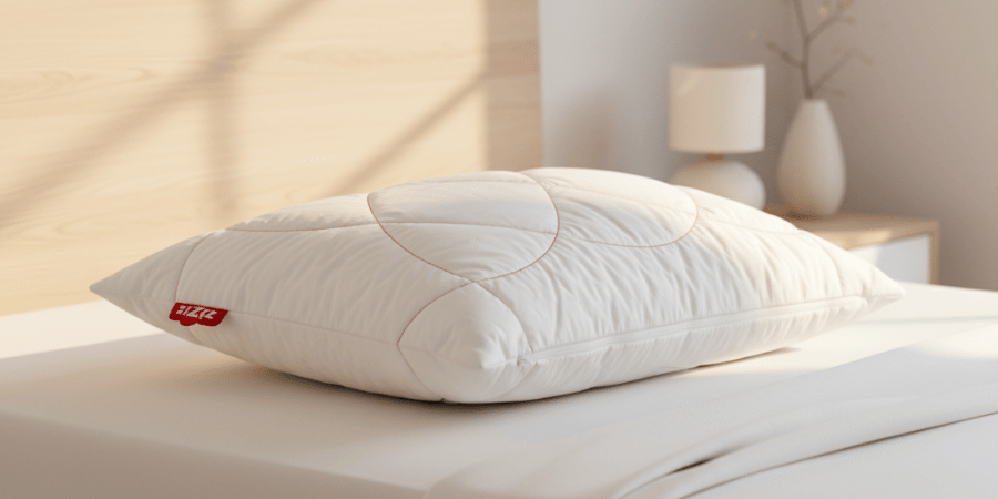 Zizzz Swisswool pillow on a bed