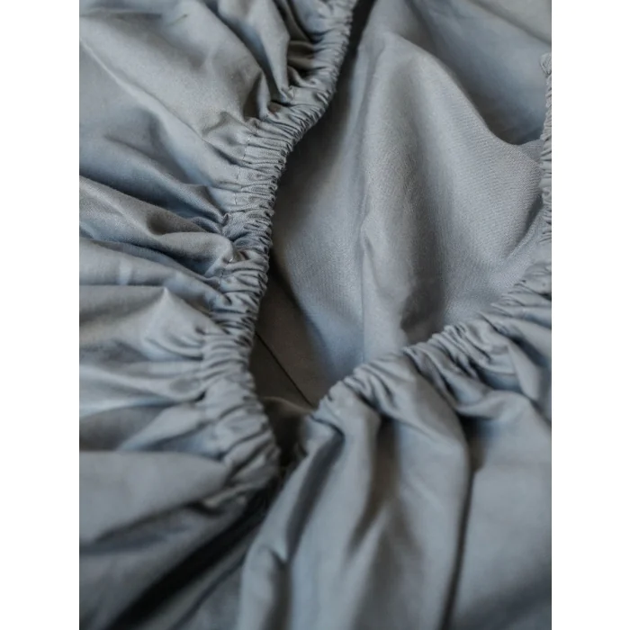 Percale Fitted Bed Sheets – 160x200cm – Grey