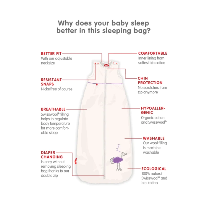 Advantages of Zizzz sleeping bag Bird Dodo Lola 24-48 months