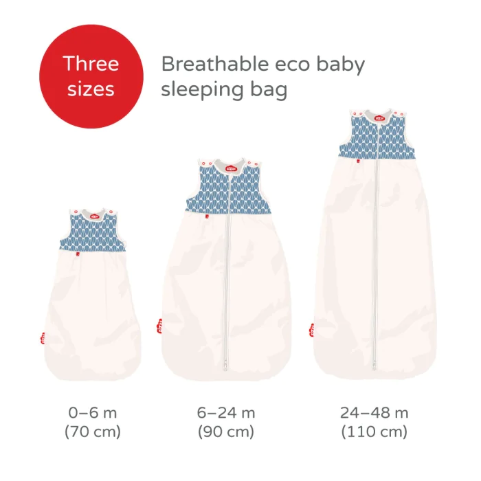 Bio Baby Sleeping Bag New Little Leaves / Swisswool & Organic Cotton  / 70 cm, 90 cm, 110 cm