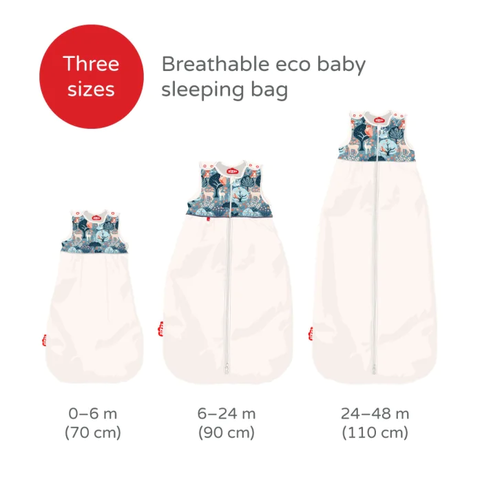 Bio Baby Sleeping Bag Twilit Forest / Swisswool & Organic Cotton  / 70 cm, 90 cm, 110 cm