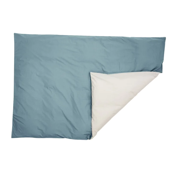 Percale Duvet Cover – 160x210cm – White & Teal – With zipper