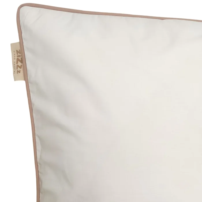 Percale Pillowcase – 60x60cm – White With Beige Trim