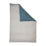 Percale Duvet Cover – 240x240cm – Beige & Teal – With zipper thumbnail