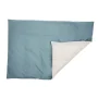 Percale Duvet Cover – 160x210cm – White & Teal – With zipper thumbnail