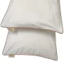 Percale Pillowcase – 60x60cm – White With Beige Trim thumbnail