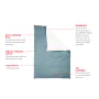 Percale Duvet Cover – 160x210cm – White & Teal – With zipper thumbnail