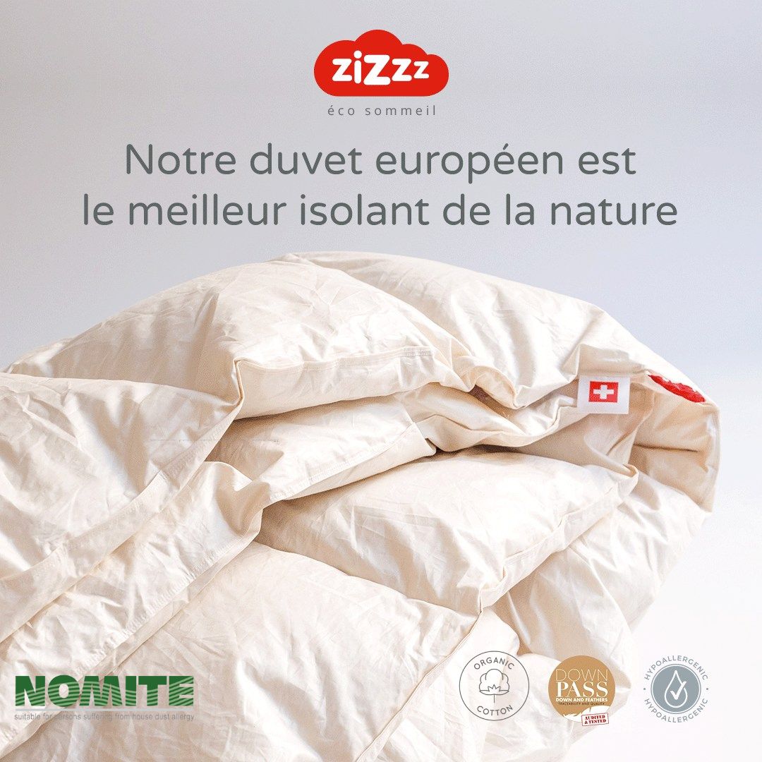 duvets chaud plumes d'oie de canard Zizzz éco sommeil