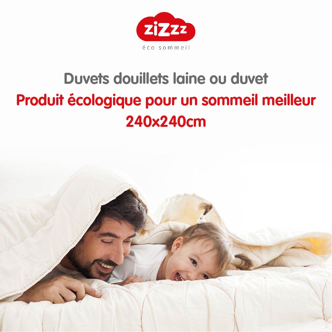 duvets chaud plumes d'oie de canard Zizzz éco sommeil