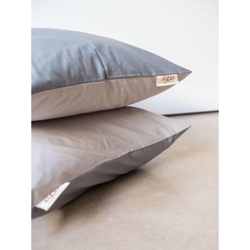 Taies d’oreiller – Gris & Beige – Percale Bio – plusieurs tailles disponibles à partir de