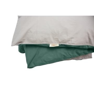 Housse de duvet en percale – coton bio GOTS – Beige & Sarcelle – plusieurs tailles disponibles à partir de 