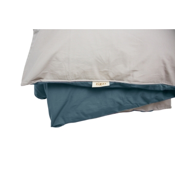 Housse de duvet en percale – coton bio GOTS – Beige & Sarcelle – plusieurs tailles disponibles à partir de 